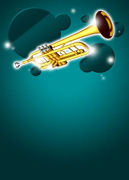 Trumpet music background — Stock Photo, Image