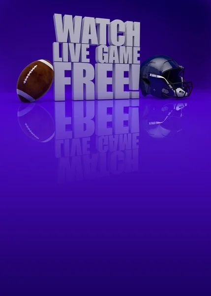 Live-Spiel 3D-Text ansehen - American Football Hintergrund — Stockfoto