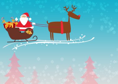 Ren geyiği ve Santa Noel arka plan