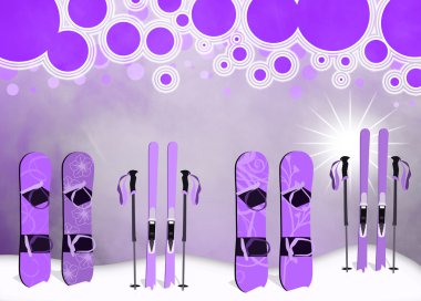 Kayak ve snowboard arka plan