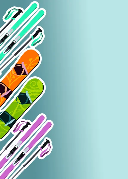 Ski and snowboard background — Stock Photo, Image