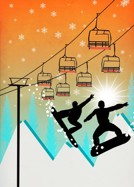 Snowboard background — Stock Photo, Image