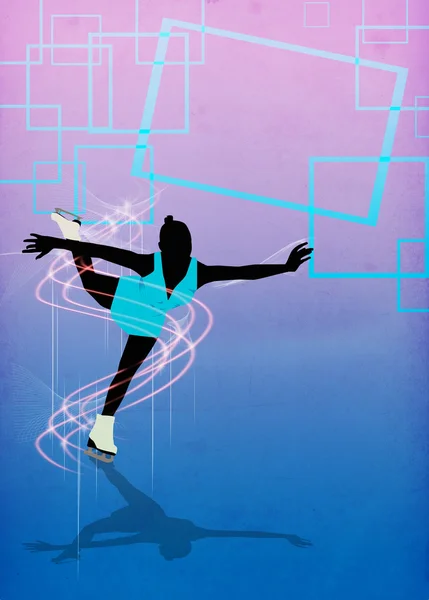 Skater girl, ice dance background — Stock Photo, Image