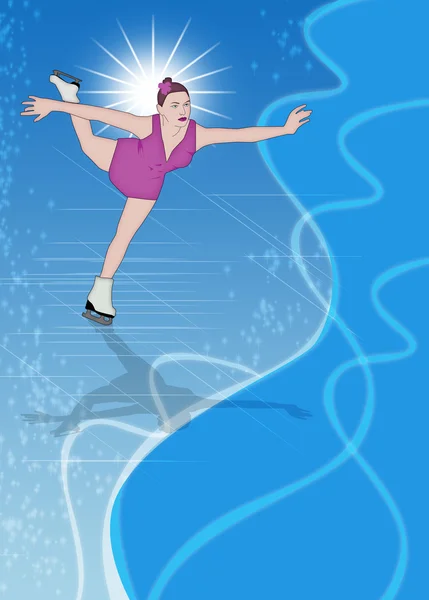 Skater meisje, ijs dans achtergrond — Stockfoto