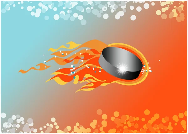 Hockey Puck in Fire background — Stock Image Hockey Puck in Fire background Stock Picture