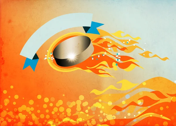 Hockey Puck in Fire background — Stock Image Hockey Puck in Fire background Stock Picture