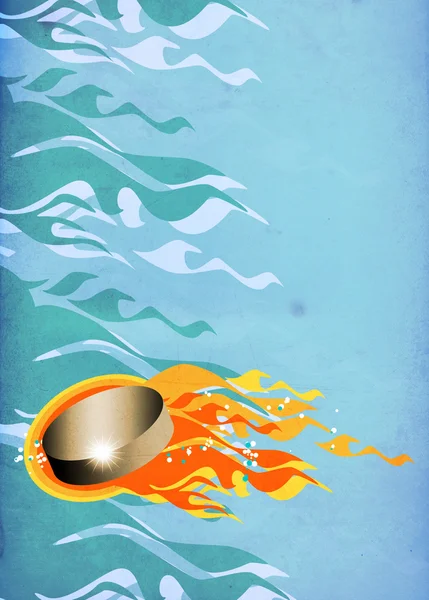 Hockey Puck in Fire background — Stock Image Hockey Puck in Fire background Royalty Free Stock Photos