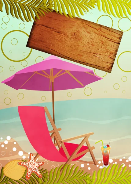 Zonnebaden in beach achtergrond — Stockfoto