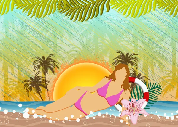 Strandparty oder Sommerurlaub Hintergrund — Stockfoto