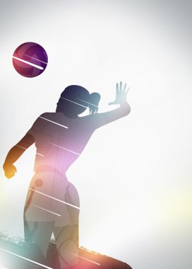 Volleyball flat design background clipart