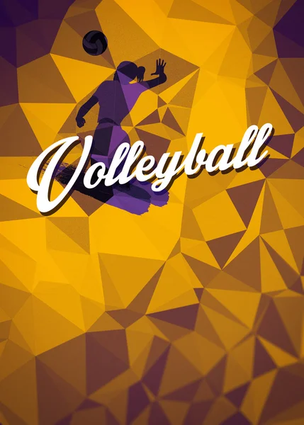 Volleybal platte polygoon achtergrond — Stockfoto