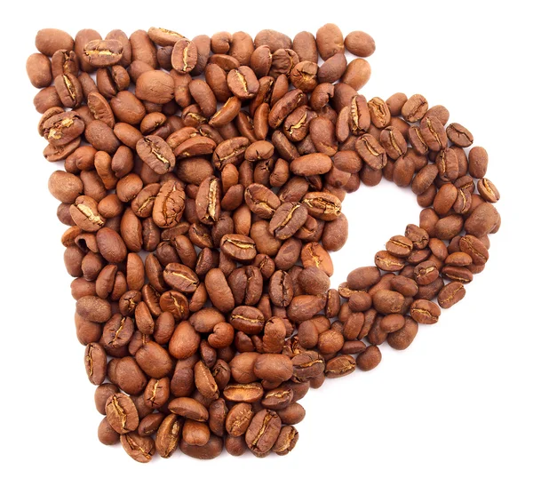 Cup from coffee grains — Stock Photo, Image