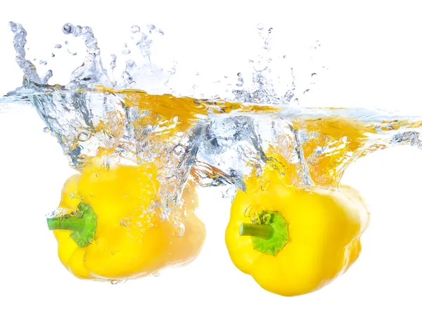 Bright and juicy yellow peppers — Stock Photo, Image