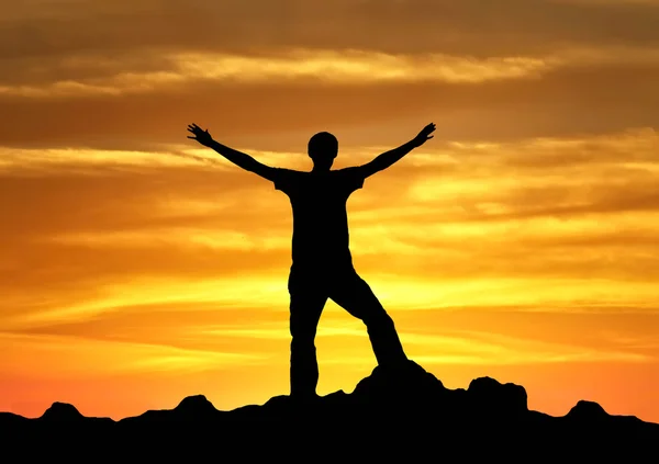 Silhouette of a champion. — Stock Photo, Image