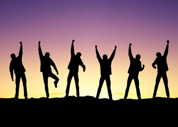 Winners team on the mountain top