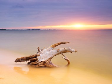 parlak seaside ve gün batımı sırasında günlük.