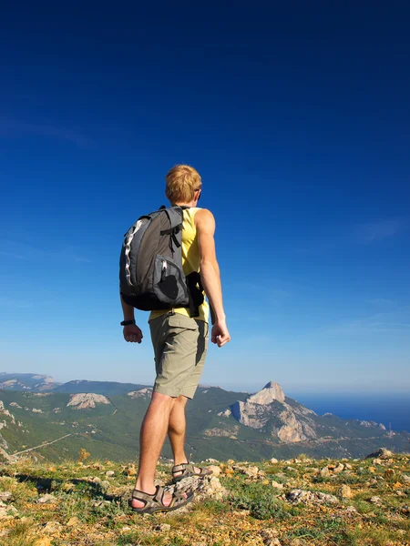 山上的登山者 — 图库照片