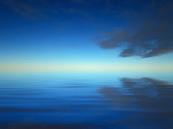 Deniz ve gökyüzü gün batımı sırasında sakin — Stok fotoğraf
