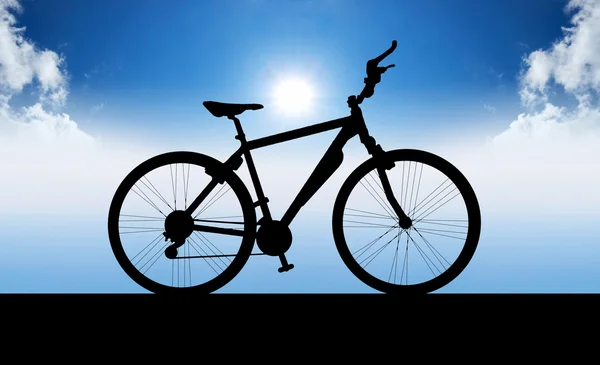 Silhouette of bicycle — Stock Photo, Image