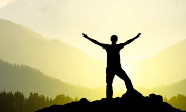 Turizm sunset arka planda