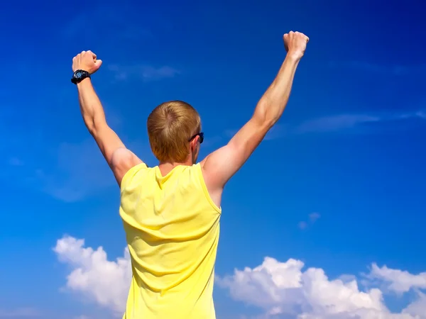 Winner on the sky background — Stock Photo, Image