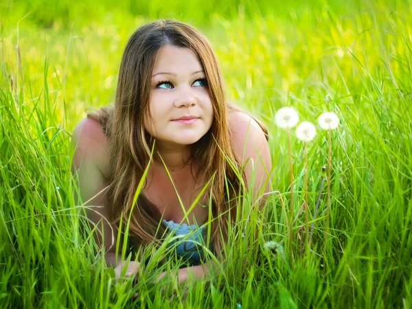 stock image Woman on grass