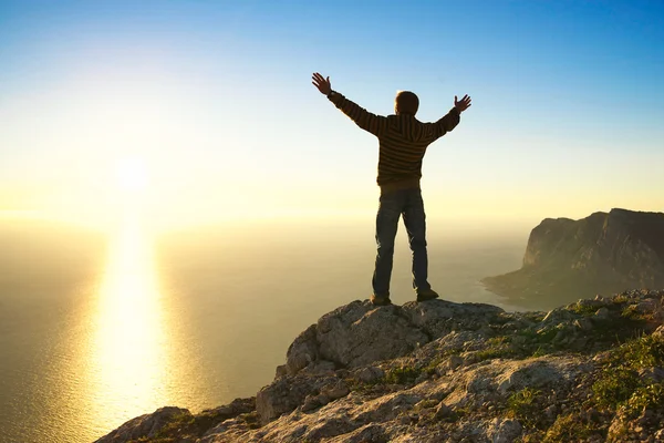 Champion on mountain — Stock Photo, Image