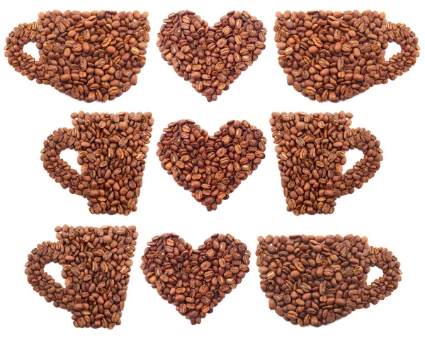 Set van koffie korrels — Stockfoto