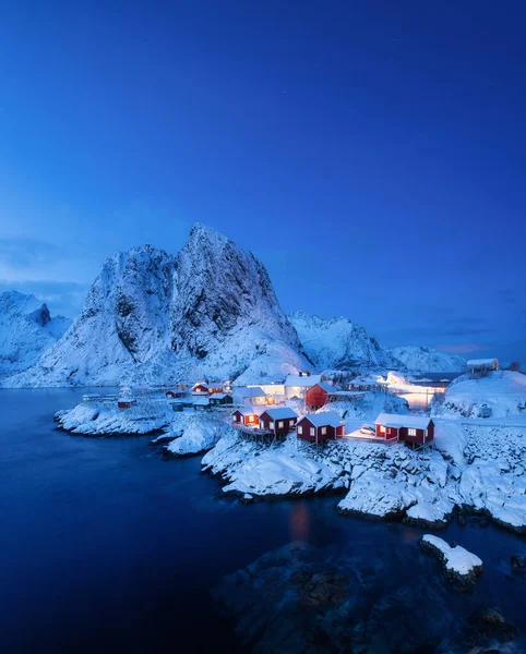 View House Hamnoy Village Lofoten Islands Norway Landscape Winter Time — Stock Photo, Image