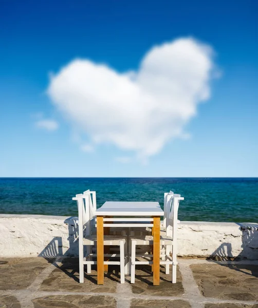 Restaurante Com Vista Para Little Venice Mykonos Island Grécia Uma — Fotografia de Stock