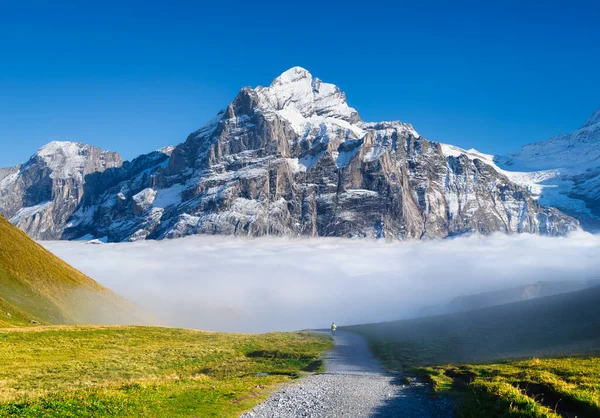 Montañas Paisaje Sobre Las Nubes Valle Cordillera Cielo Azul Claro —  Fotos de Stock