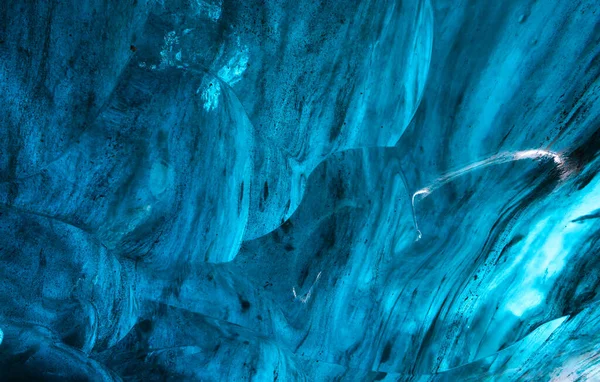 冰岛的冰洞 水晶冰洞 瓦纳霍库尔国家公园 作为背景的冰的内部视图 冰岛冬季景观 — 图库照片