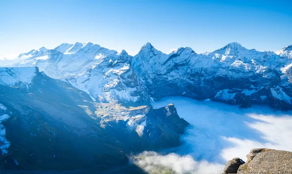 Berglandschaft Den Schweizer Alpen Berggipfel Naturlandschaft Bergkette Und Blauer Himmel — Stockfoto