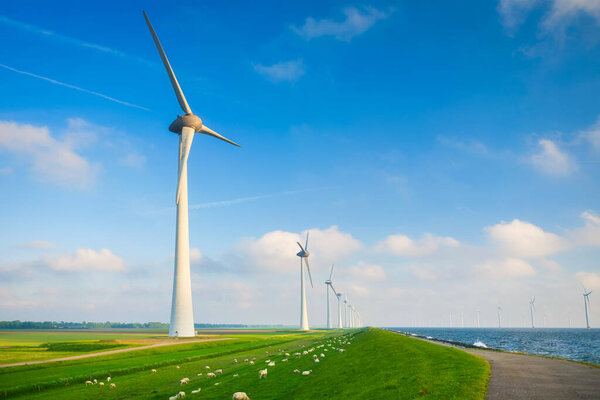 Wind Farm Production Electrical Energy Netherlands Europe Renewable Energy Sources Royalty Free Stock Images