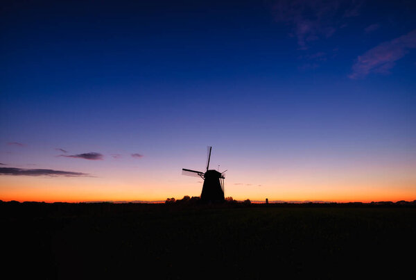 Windmills Netherlands Historic Buildings Agriculture Summer Landscape Sunset Bright Sky Royalty Free Stock Photos