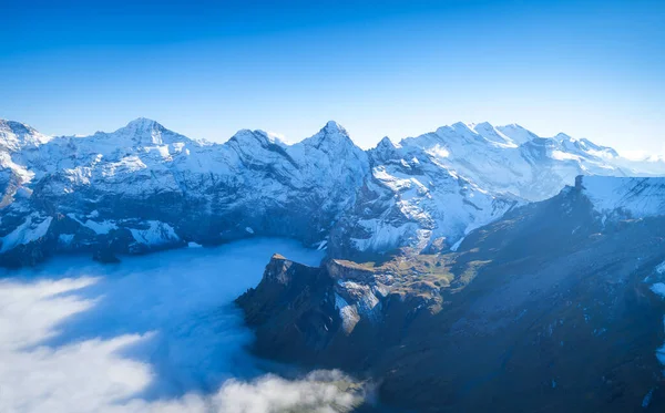 Горный Пейзаж Швейцарских Альпах Горы Пики Природный Пейзаж Горный Хребет — стоковое фото