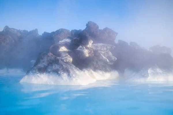 Modrá Laguna Island Přirozené Pozadí Geotermální Lázně Pro Odpočinek Relaxaci — Stock fotografie