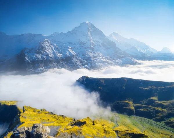 Górskie Krajobrazy Alpach Szwajcarskich Góry Szczyty Naturalny Krajobraz Pasmo Górskie — Zdjęcie stockowe