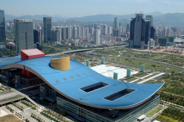 Çin, shenzhen şehir havadan görünümü