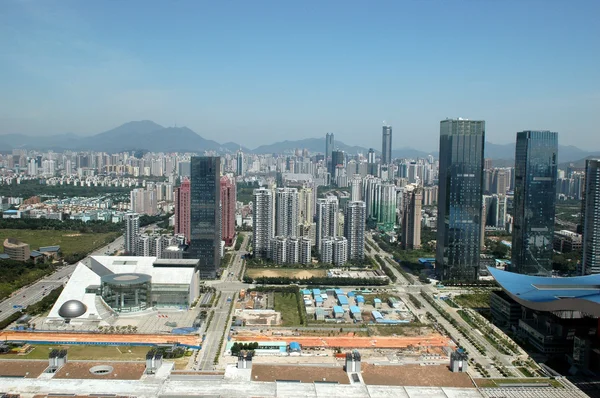 Chine, ville de Shenzhen vue aérienne — Photo