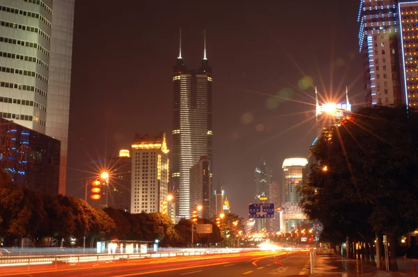China, Shenzhen city by night — Stock Photo, Image