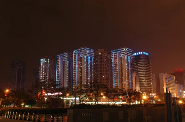 China - residential buildings by night — Stock Photo, Image