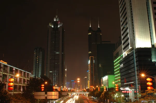 Cina, Shenzhen città di notte — Foto Stock