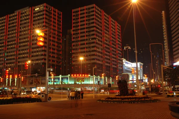 Kina - bostadshus av natt — Stockfoto