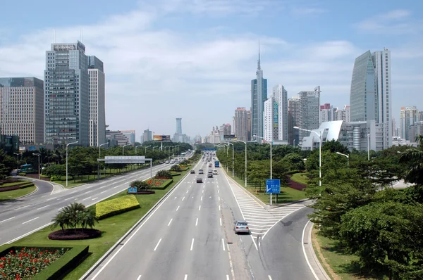 Shenzhen city - main avenue — Stock Photo, Image