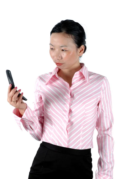 Čínská dívka s telefonem — Stock fotografie
