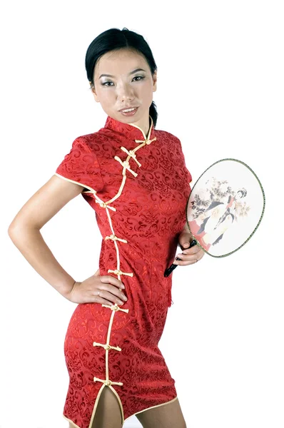 Asiatische Mädchen im chinesischen Kleid — Stockfoto