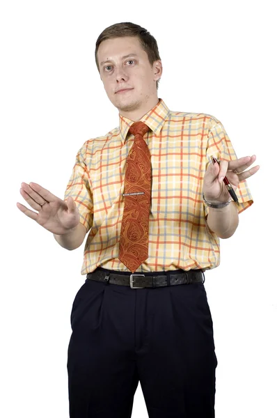 Businessman with disapproval gesture — Stock Photo, Image