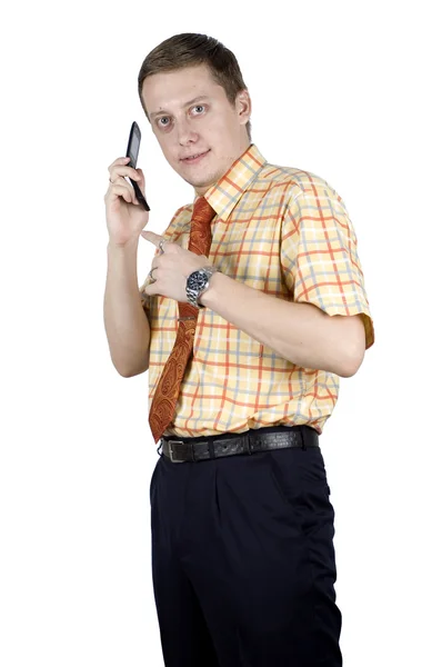 Young businessman on phone — Stock Photo, Image