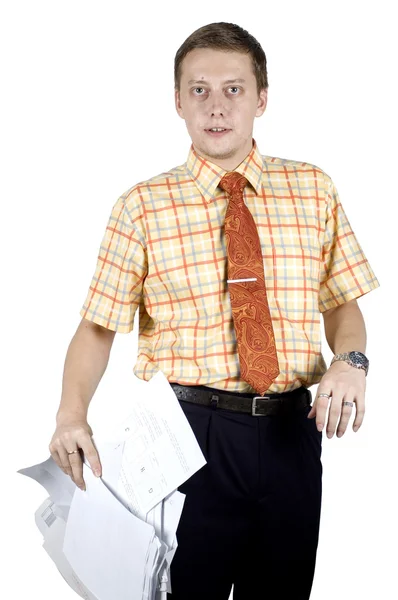 Office clerk with documents — Stock Photo, Image